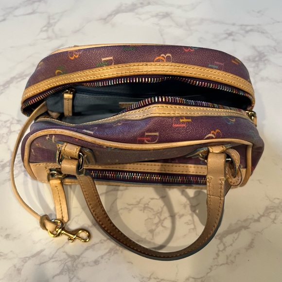 Dooney & Bourke Y2K vintage mini purple rainbow zipper w/dooney charm - Picture 3 of 6